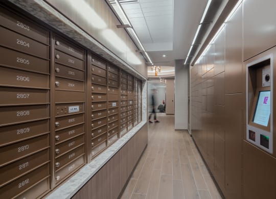 Mail Room and Package Lockers at Elm Street Plaza, Chicago, 60610