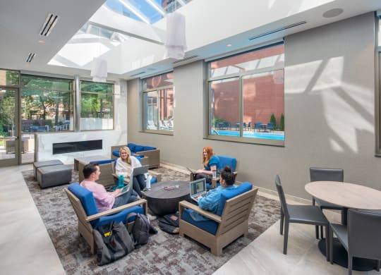 Resident Lounge at Elm Street Plaza, Chicago, IL, 60610