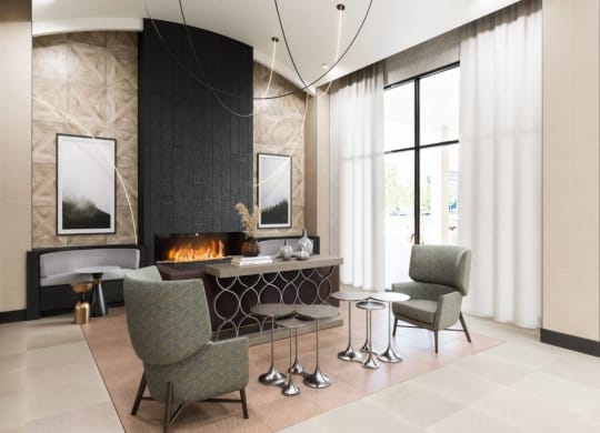 Fireplace Lounge at 23rd Place Apartment, Illinois