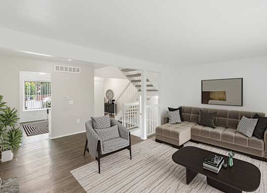 Living Room Interior at The Village of Hyde Park, Detroit, MI, 48207