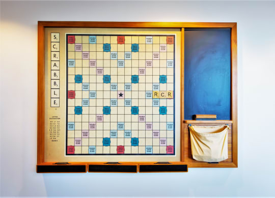 a scrabble board on the wall at One 333, Chicago