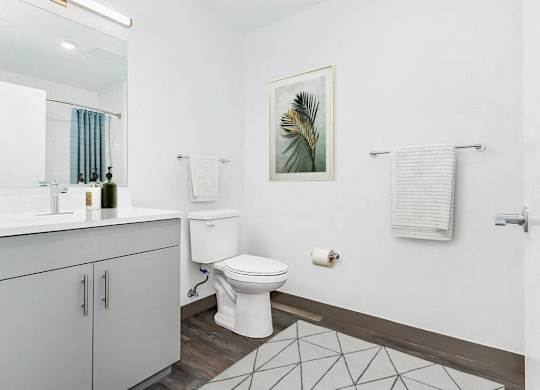a bathroom with a toilet and a sink and a mirror