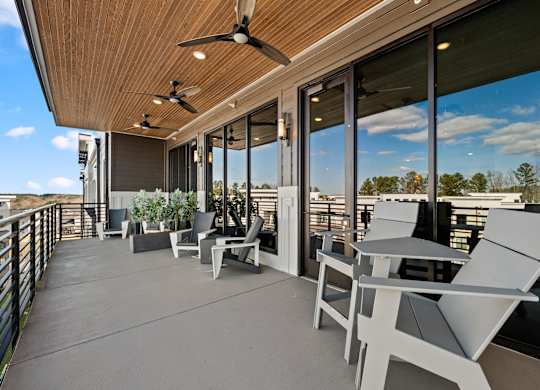 Large Patio with chairs at Views at Flowers, Clayton, NC