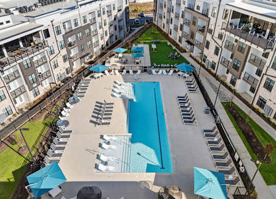 Aerial View of Pool at Views at Flowers, North Carolina