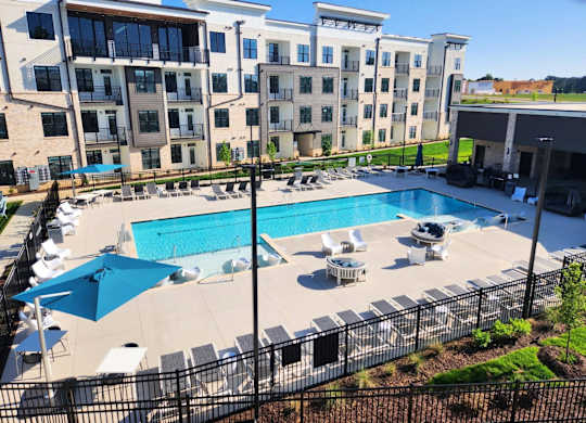Large swimming pool at Views at Flowers, Clayton