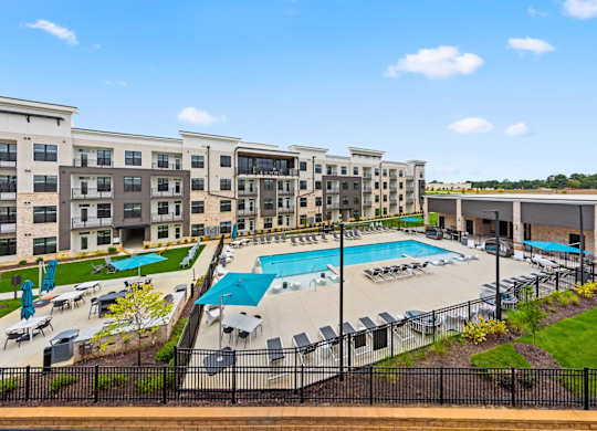 Aerial View of Pool at Views at Flowers, Clayton, NC, 27527