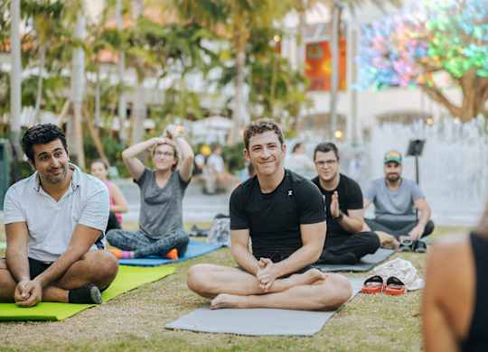 Yoga on the lawn