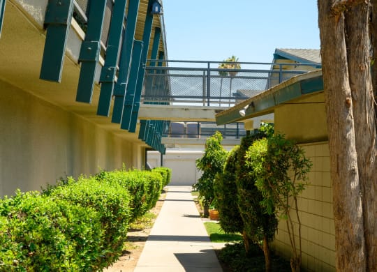 Walkway at Fashion Lane Apts, El Monte