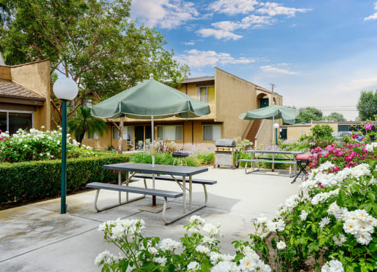 Patio at La Puente Garden Apts, La Puente, CA 91744