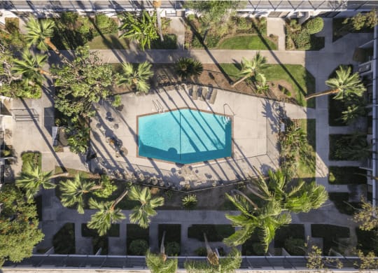Aerial Pool View at University Park, Azusa California
