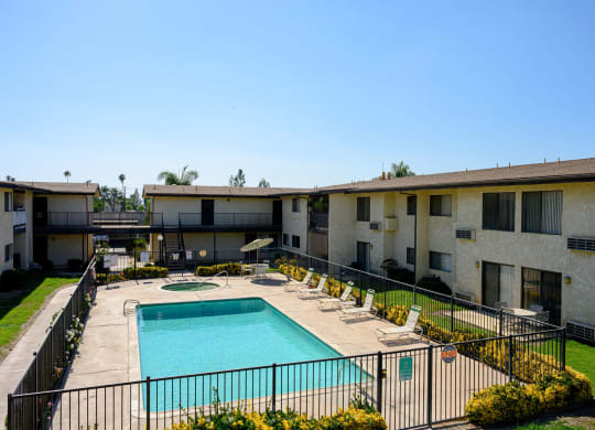 our apartments in a city have a large swimming pool at Park Columbia Apts, Hemet California