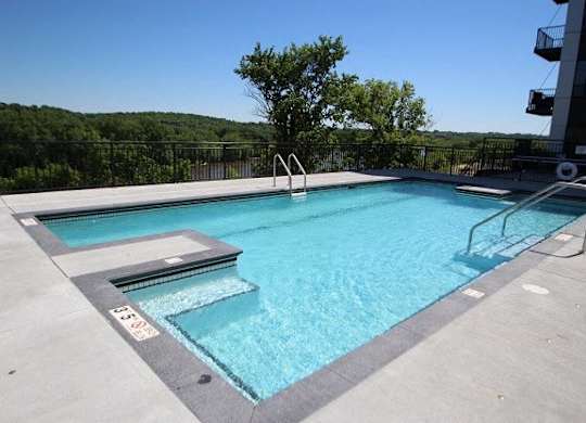 Outdoor Lap Pool & Sundeck with Grilling Stations  at Victoria Park and V2 Apartments, Minnesota