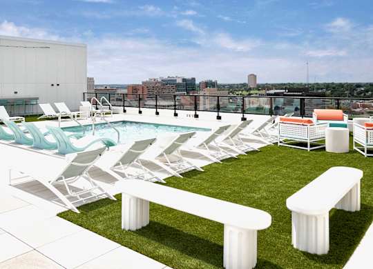 Rooftop pool at The Artisan at 39th in Omaha, NE