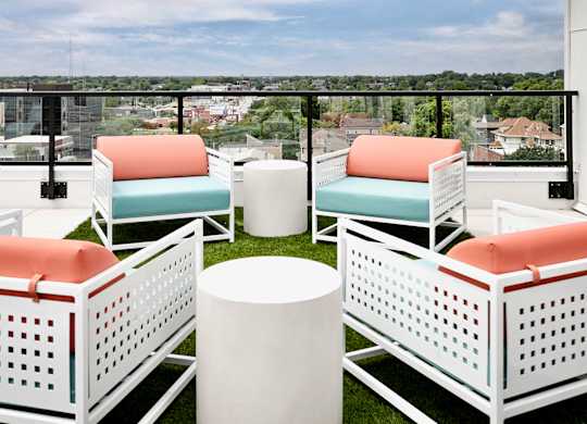 Rooftop lounge at The Artisan at 39th in Omaha, NE
