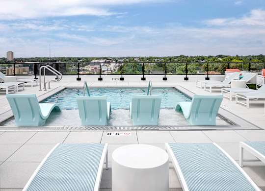 Rooftop pool at The Artisan at 39th in Omaha, NE