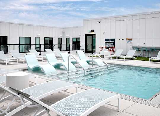 Rooftop pool at The Artisan at 39th in Omaha, NE