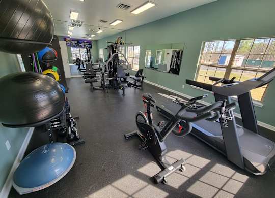 Newly renovated fitness center at Parham Pointe Apartments in Little Rock, AR
