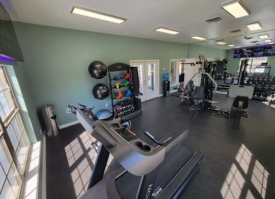 Newly renovated fitness center at Parham Pointe Apartments in Little Rock, AR