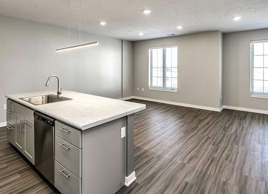 Kitchen at Deerfield Apartments and Chateaus in Fremont, NE