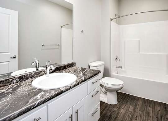 Bathroom at Deerfield Apartments and Chateaus in Fremont, NE