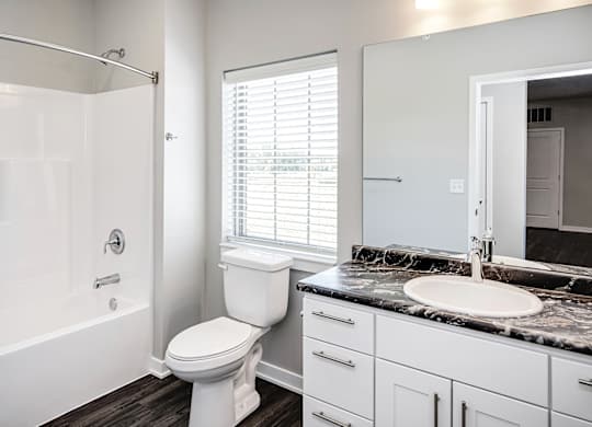 Bathroom at Deerfield Apartments and Chateaus in Fremont, NE