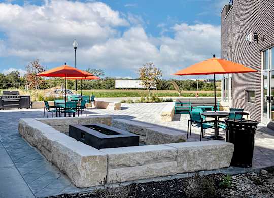 Outdoor fire pits at Edge 204 in Omaha, NE