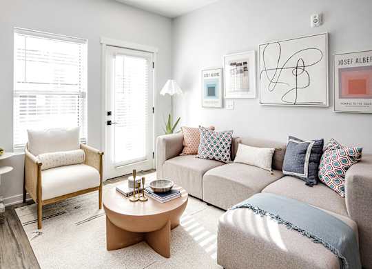 Modern one- and two-bedroom apartments featuring stainless steel appliances, high-end lighting, premium LVT flooring, granite countertops and more at The Ridgeline in Council Bluffs, IA