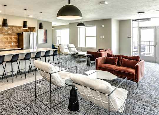 Community clubhouse at The Westline at Flanagan Lake in Omaha, NE