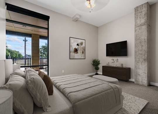 Modern Bedroom at Expo Apartments, Minneapolis, MN