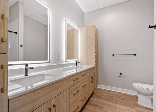 Primary Bathroom at Expo Apartments, Minneapolis