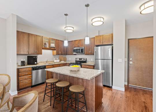 Kitchen of the Modern Collection at Evans Meadows Apartments in Elk River, MN 55330