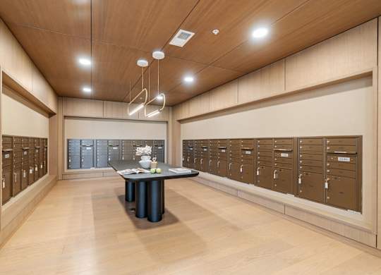 The mailroom at Lilia in Lilydale, MN 55118