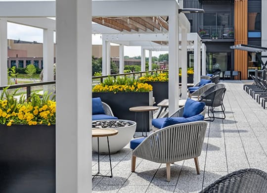 Outdoor sitting area at Central Park West, St. Louis Park, MN, 55416