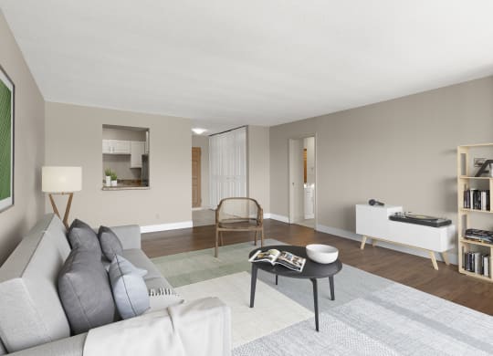 Modern Living Room at Kellogg Square, St. Paul, 55101