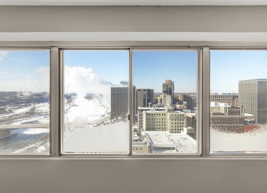view from apartment at Kellogg Square, Minnesota