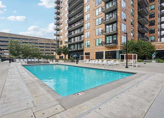 Swimming Pool Area at Expo Apartments, Minneapolis
