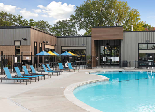 Poolside view  at Villages on McKnight, St. Paul