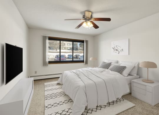 Bedroom WITH COZY BED  at Villages on McKnight, St. Paul, Minnesota