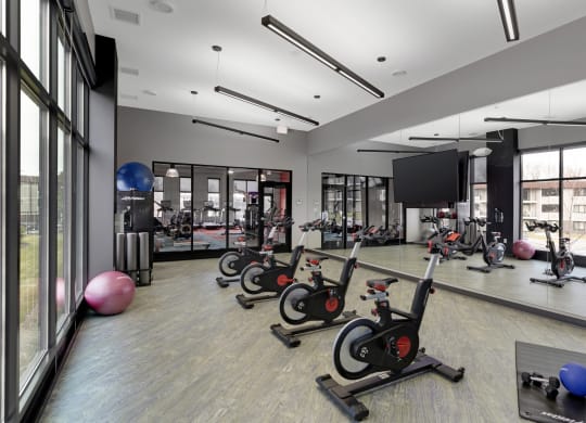 Stationary bikes at Villages on McKnight, St. Paul, MN, 55119