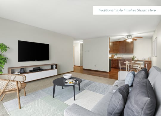 Living Room with tv at Villages on McKnight, Minnesota, 55119