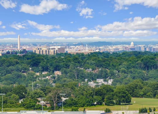 an aerial view of the city dc