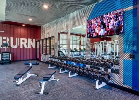 Corsair Apartments Fitness Center with Weights