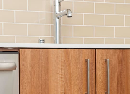 4730 California Apartments Kitchen Glass Tile Backsplashes