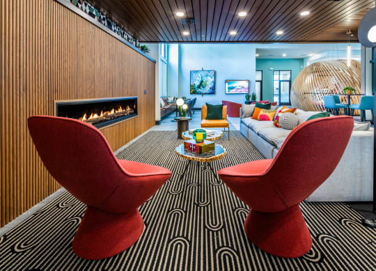 a group of chairs in a room