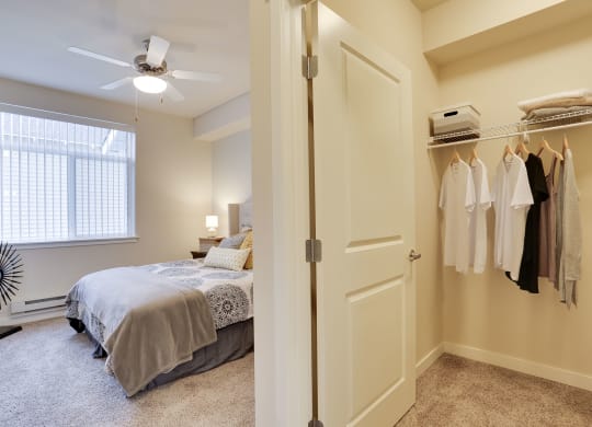 River House Apartments Bedroom and Walk-In Closet