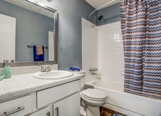 a bathroom with a sink toilet and bathtub