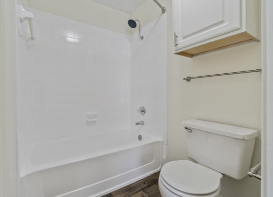 a bathroom with a toilet and a tub and a sink