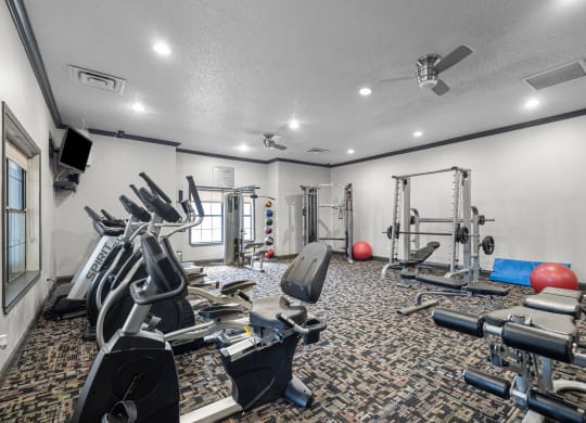 our state of the art fitness center includes a treadmill and elliptical machines