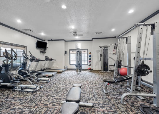 our apartments have a gym with a lot of equipment