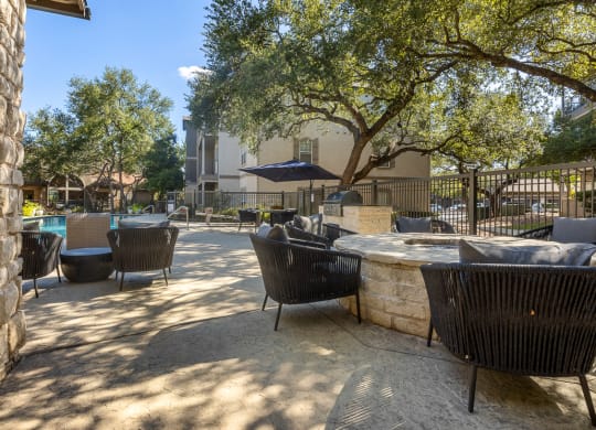 Spacious, Landscaped Patio and Private Courtyard at Villas at Rogers Ranch, Texas